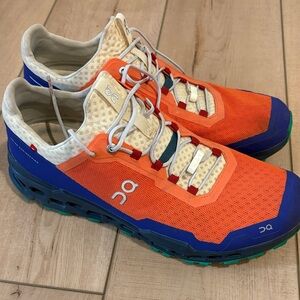 On Running Men's Vibrant Orange and Blue Athletic Shoes